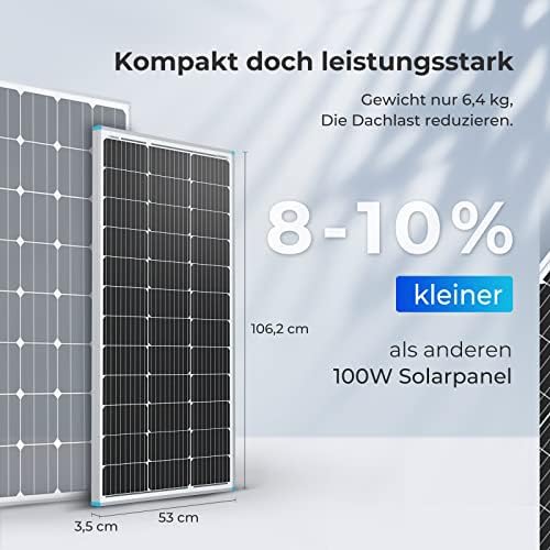 Renogy 100W Solar Panel 12 Volt High-Efficiency Monocrystalline Module PV Power for Motorhome, Boat, Caravan, Campervan and Off-Grid Applications - C & M Navigation Systems