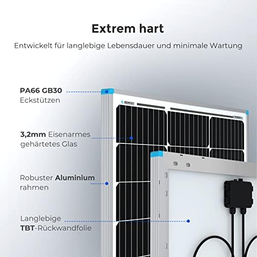 Renogy 100W Solar Panel 12 Volt High-Efficiency Monocrystalline Module PV Power for Motorhome, Boat, Caravan, Campervan and Off-Grid Applications - C & M Navigation Systems