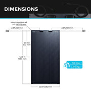 Renogy 100W Flexible Solar Panel, 12 Volt Semi-Flexible Solar Panels Bendable Mono Off-Grid Solar Power PV Panel for Marine, Motorhome, Cabin, Van, Car and Uneven Surfaces - C & M Navigation Systems