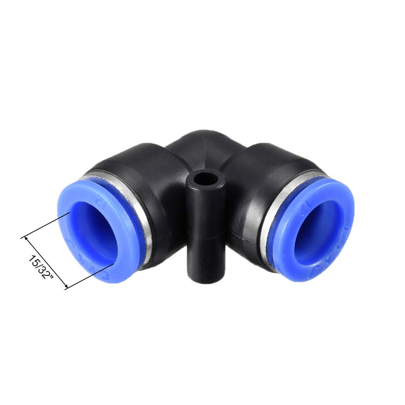 sourcing map Plastic Elbow Push to Connect Tube Fitting 12mm Tube OD Pneumatic Air Push Fit Lock Fitting Blue 5pcs - C & M Navigation Systems