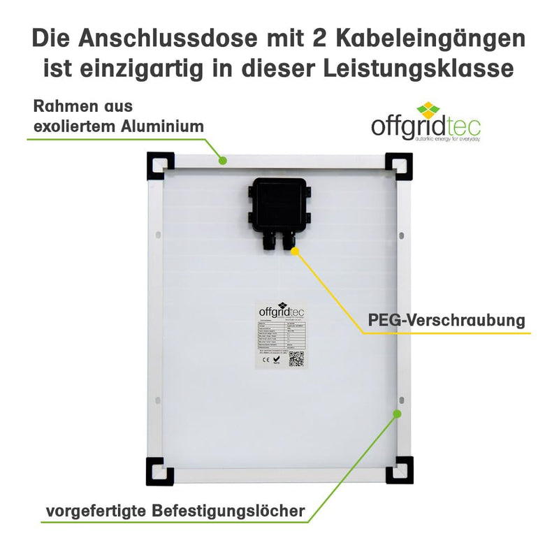 Offgridtec 50 Watt Solar Panel/Solar Panel/Solar Panel 12 V 3/001260 - C & M Navigation Systems