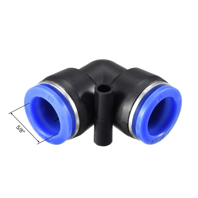 sourcing map Plastic Elbow Push to Connect Tube Fitting 12mm Tube OD Pneumatic Air Push Fit Lock Fitting Blue 5pcs - C & M Navigation Systems