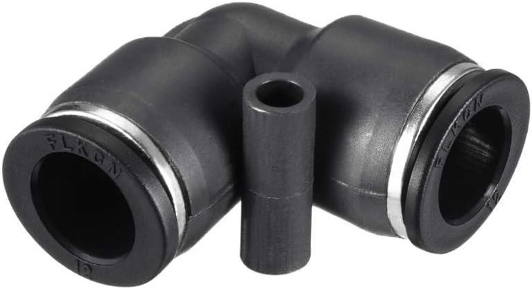 sourcing map Plastic Elbow Push to Connect Tube Fitting 12mm Tube OD Pneumatic Air Push Fit Lock Fitting Black 2pcs - C & M Navigation Systems