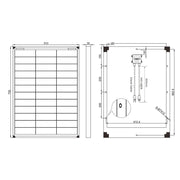 SolarV Eco Line ES60M36 Enjoysolar 60W Monocrystalline Solar Panel with 12 V Solar Module, Ideal for Motorhomes, Garden Sheds, Boats - C & M Navigation Systems