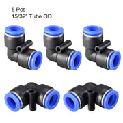 sourcing map Plastic Elbow Push to Connect Tube Fitting 12mm Tube OD Pneumatic Air Push Fit Lock Fitting Blue 5pcs - C & M Navigation Systems