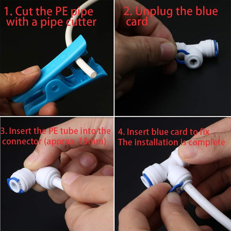 CESFONJER 16 PCS RO Water Filter Fitting, 3/8'' Push fit Connectors for Water Pipe, Push in to Connect Water Tube Fitting Set (Y+T+I+L Type Combo + Shut-Off Valve) - C & M Navigation Systems