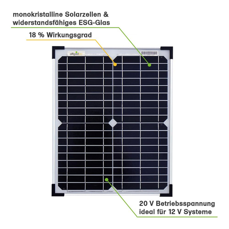 Offgridtec 50 Watt Solar Panel/Solar Panel/Solar Panel 12 V 3/001260 - C & M Navigation Systems