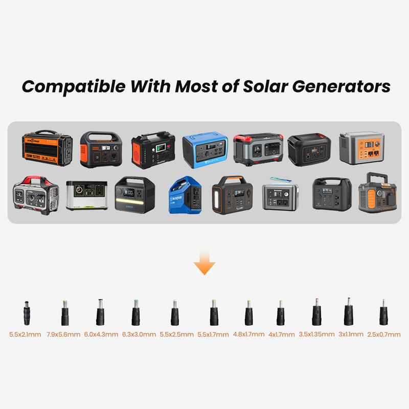 60W 19.8V Foldable Solar Panel Kit,Monocrystalline Solar Cell Solar Charger with USB Outputs and 4-in-1 Connector for Smartphones, Tablets, Laptops, and Power Stations - C & M Navigation Systems