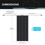 Renogy 200W Flexible Solar Panel, 12V Lightweight Monocrystalline Solar Panel for Motorhome, Caravan, Camper, Boats, Roofs, Uneven Surfaces, Off-grid System - C & M Navigation Systems
