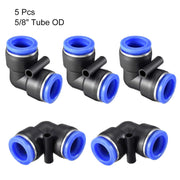 sourcing map Plastic Elbow Push to Connect Tube Fitting 12mm Tube OD Pneumatic Air Push Fit Lock Fitting Blue 5pcs - C & M Navigation Systems