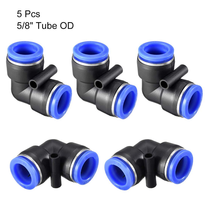 sourcing map Plastic Elbow Push to Connect Tube Fitting 12mm Tube OD Pneumatic Air Push Fit Lock Fitting Blue 5pcs - C & M Navigation Systems
