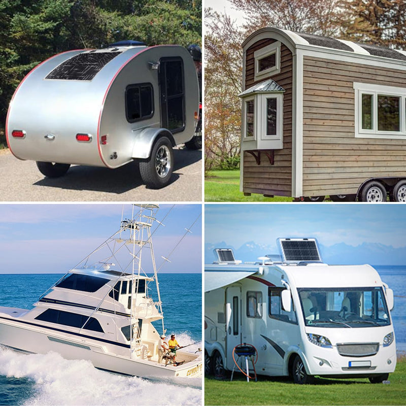 Renogy 200W Flexible Solar Panel, 12V Lightweight Monocrystalline Solar Panel for Motorhome, Caravan, Camper, Boats, Roofs, Uneven Surfaces, Off-grid System - C & M Navigation Systems