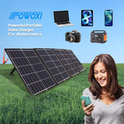120W Portable Solar Panel Kit with Stand Foldable Solar Panel Charger for Jackery Power Station, 8mm Goal Zero Yeti Power Station, Suaoki Portable Generator, Phones, Laptop, with QC 3.0 USB DC Ports - C & M Navigation Systems