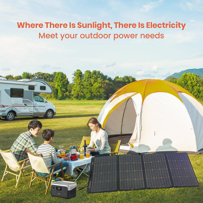 60W 19.8V Foldable Solar Panel Kit,Monocrystalline Solar Cell Solar Charger with USB Outputs and 4-in-1 Connector for Smartphones, Tablets, Laptops, and Power Stations - C & M Navigation Systems