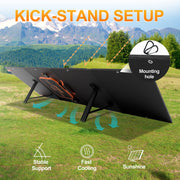 120W Portable Solar Panel Kit with Stand Foldable Solar Panel Charger for Jackery Power Station, 8mm Goal Zero Yeti Power Station, Suaoki Portable Generator, Phones, Laptop, with QC 3.0 USB DC Ports - C & M Navigation Systems