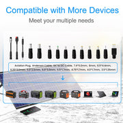 120W Portable Solar Panel Kit with Stand Foldable Solar Panel Charger for Jackery Power Station, 8mm Goal Zero Yeti Power Station, Suaoki Portable Generator, Phones, Laptop, with QC 3.0 USB DC Ports - C & M Navigation Systems