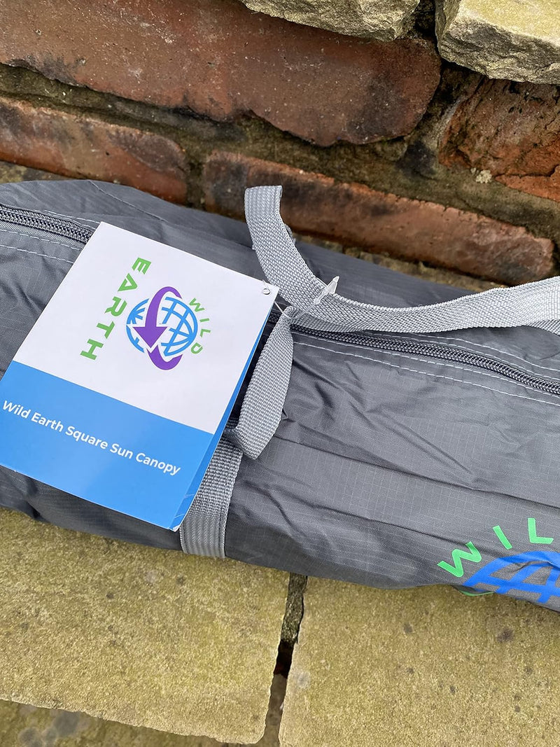 WILD EARTH SQUARE Sun Canopy Awning for Camper Vans, Van Conversions, Motorhomes or Caravans 240cm x 240cm DARK GREY - C & M Navigation Systems