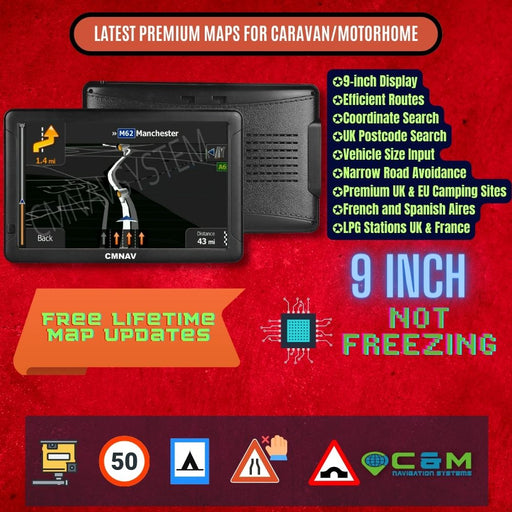 9" CMNAV Advanced Camper Plus (256 MB RAM) - C & M Navigation Systems