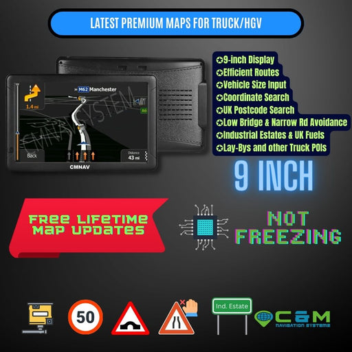 9" CMNAV Advanced Truck Plus (256 MB RAM) - C & M Navigation Systems