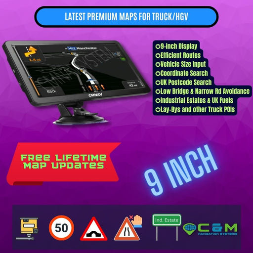 9" CMNAV Starter Truck Plus (128 MB RAM) - C & M Navigation Systems