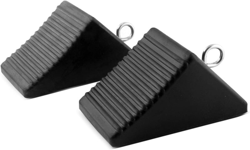 AFA Tooling - Set of 4 Heavy Duty Rubber Wheel Chocks w/Ez-Carry Handles | RV Chock Block for Front and Back Tires | Quick Grip Ribbed Design | Great for Your Camper, Trailer, RV, Truck, Car or ATV - C & M Navigation Systems
