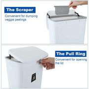 Hanging Trash Can with Sliding Cover, 9L Built-in Bin Waste Bin with Lid, Plastic Cupboard Bins for Cupboard, Kitchen, Motorhome,Bathroom, Toilet, Bedroom, Living Room, Office – White - C & M Navigation Systems