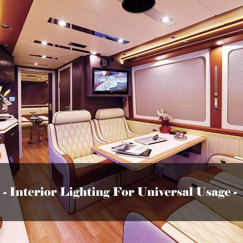 LED Lights Campervan, Motorhome Interior Light - 6 x 12V Interior LED Spot Light Kit with Remote Dimming, for Camper Van Motorhome, Warm Light - C & M Navigation Systems