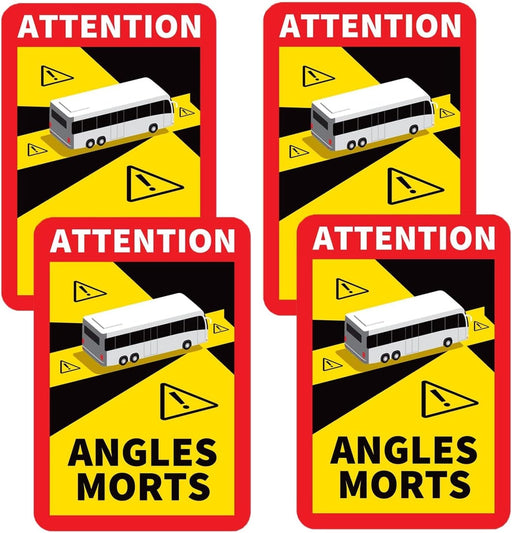 Angles Morts Sticker Motorhomes Angles Morts Sticker for Blind Spots, 4 Pack Car Stickers Blind Spot Stickers, Reflective Weatherproof Self-Adhesive Sticker - C & M Navigation Systems