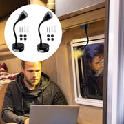 LED Reading Light, DC 12V Reading Lamp with USB, Bedside RV Spot Lamp, 2Pcs Touch Dimmable Switch Flexible Gooseneck Wall Lamp for Boat, Motorhome, Camper Caravan Van Interior Lighting (Silver) - C & M Navigation Systems