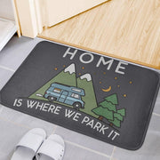 Rajfoo Camping Home Is Where We Park It Campervan Gift Carpets Home Door Mats Anti Slip Entrance Rugs Doormats 40 x 60 CM - C & M Navigation Systems
