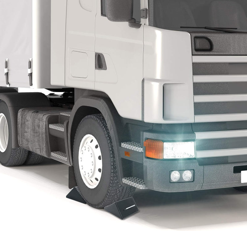 AFA Tooling - Set of 4 Heavy Duty Rubber Wheel Chocks w/Ez-Carry Handles | RV Chock Block for Front and Back Tires | Quick Grip Ribbed Design | Great for Your Camper, Trailer, RV, Truck, Car or ATV - C & M Navigation Systems