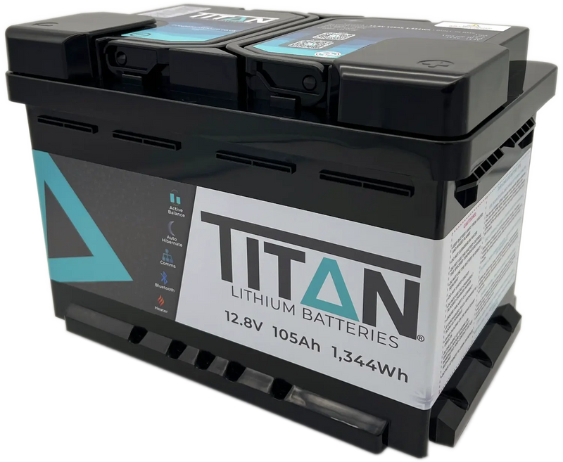 TITAN 105Ah DIN (Type 096) – 12V VW T6, Custom & Camper Low-Profile Fit - C & M Navigation Systems 