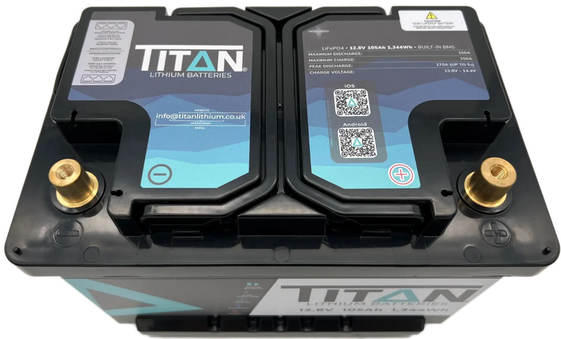 TITAN 105Ah DIN (Type 096) – 12V VW T6, Custom & Camper Low-Profile Fit - C & M Navigation Systems 