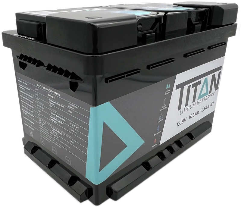 TITAN 105Ah DIN (Type 096) – 12V VW T6, Custom & Camper Low-Profile Fit - C & M Navigation Systems 