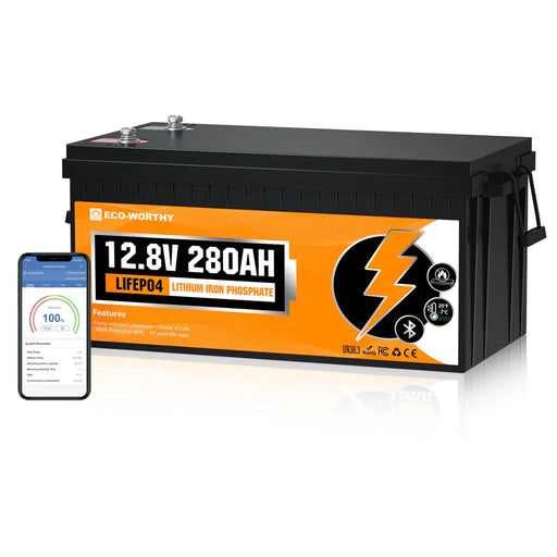 ECO-WORTHY 12V 280Ah LiFePO4 Battery with Bluetooth & Low-Temp Protection – 6-Year Combined Protection (3-Year Eco-Worthy Warranty + 3-Year GetGreenEnergy Guarantee) - C & M Navigation Systems 