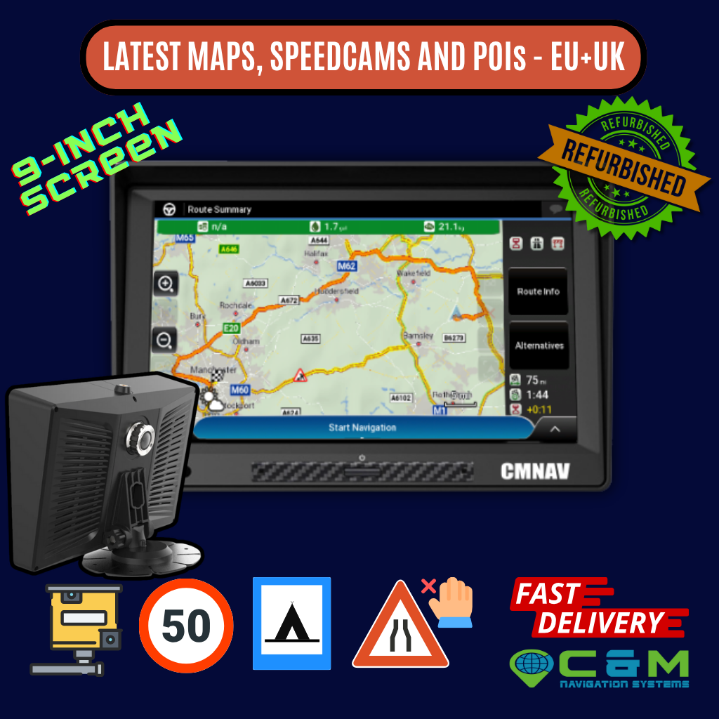 REFURBISHED 9-inch CMNAV 360 PLUS Sat Nav (Camper and Trucker) — C & M ...