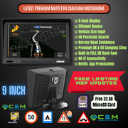 9" CMNAV 360 Camper Plus (Built-in Dashcam, Android, Wi-Fi, Netflix-NO Live Traffic) - C & M Navigation Systems 