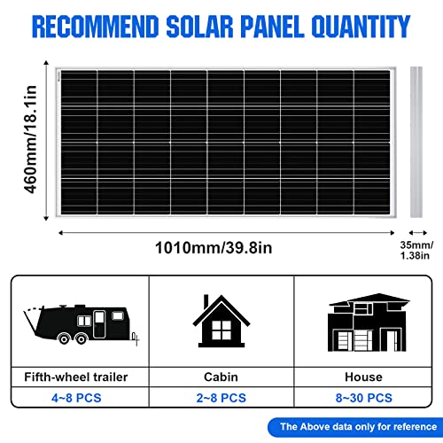 ECO-WORTHY 100W 12 Volt Solar Panel Monocrystalline 100 Watt Solar Module for Battery Charging - C & M Navigation Systems 