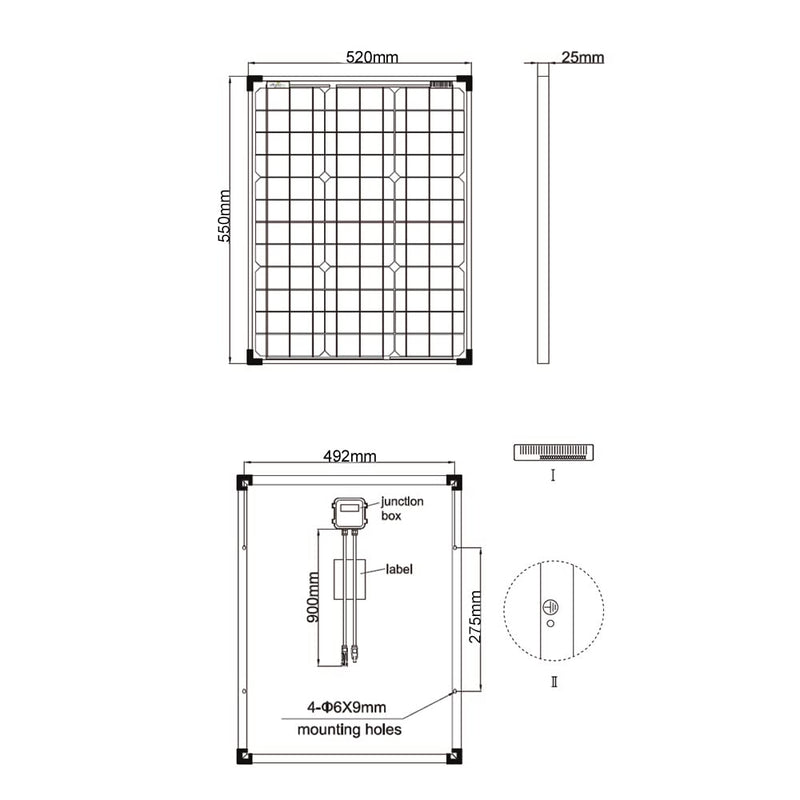 Offgridtec 50 Watt Solar Panel/Solar Panel/Solar Panel 12 V 3/001260 - C & M Navigation Systems 