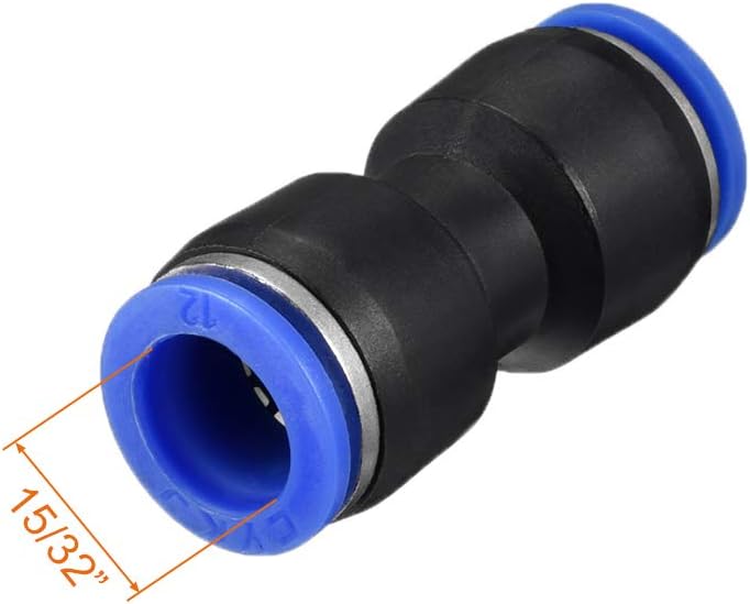 sourcing map Plastic Straight Union Push to Connect Tube Fittings 12mm OD Push Fit Lock Blue 5pcs - C & M Navigation Systems 