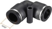 sourcing map Plastic Elbow Push to Connect Tube Fitting 12mm Tube OD Pneumatic Air Push Fit Lock Fitting Black 2pcs - C & M Navigation Systems 
