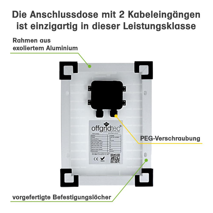 Offgridtec 50 Watt Solar Panel/Solar Panel/Solar Panel 12 V 3/001260 - C & M Navigation Systems 