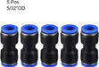 sourcing map Plastic Straight Union Push to Connect Tube Fittings 12mm OD Push Fit Lock Blue 5pcs - C & M Navigation Systems 