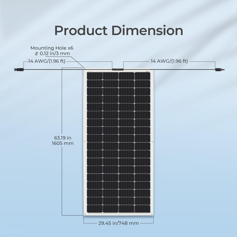 Renogy 200W Flexible Solar Panel, 12V Lightweight Monocrystalline Solar Panel for Motorhome, Caravan, Camper, Boats, Roofs, Uneven Surfaces, Off-grid System - C & M Navigation Systems 