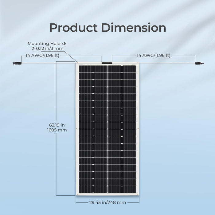 Renogy 200W Flexible Solar Panel, 12V Lightweight Monocrystalline Solar Panel for Motorhome, Caravan, Camper, Boats, Roofs, Uneven Surfaces, Off-grid System - C & M Navigation Systems 