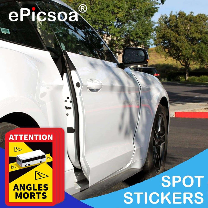 Angles Morts Sticker Motorhomes Angles Morts Sticker for Blind Spots, 4 Pack Car Stickers Blind Spot Stickers, Reflective Weatherproof Self-Adhesive Sticker