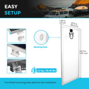 Renogy 100W Solar Panel 12 Volt High-Efficiency Monocrystalline Module PV Power for Motorhome, Boat, Caravan, Campervan and Off-Grid Applications - C & M Navigation Systems 