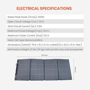 60W 19.8V Foldable Solar Panel Kit,Monocrystalline Solar Cell Solar Charger with USB Outputs and 4-in-1 Connector for Smartphones, Tablets, Laptops, and Power Stations - C & M Navigation Systems 