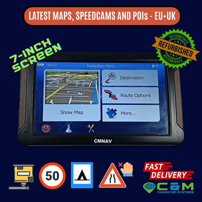 REFURBISHED 7-inch CMNAV ADVANCED Sat Nav