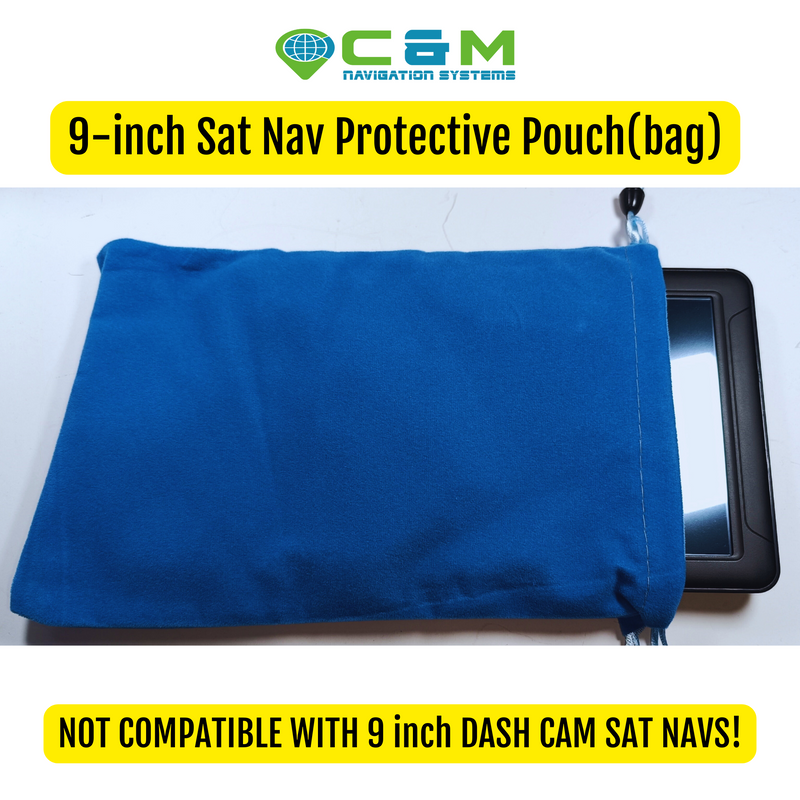 Protective Bag/Sleeve for 9-inch Sat Navs WITHOUT a built in DashCam - C & M Navigation Systems 
